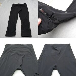 Lululemon Leggins Womens‎ 8 Black Mesh Capri Tennis Gym Pickle Ball Yoga 26x21